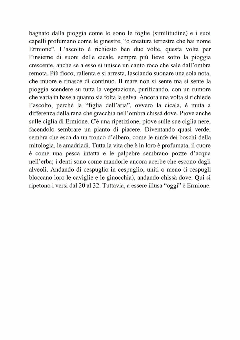 La pioggia nel pineto
Parte della raccolta di poesie Alcyone, si ipotizza che l'Ermione di cui
d'Annunzio parla altri non sia che Eleonora D