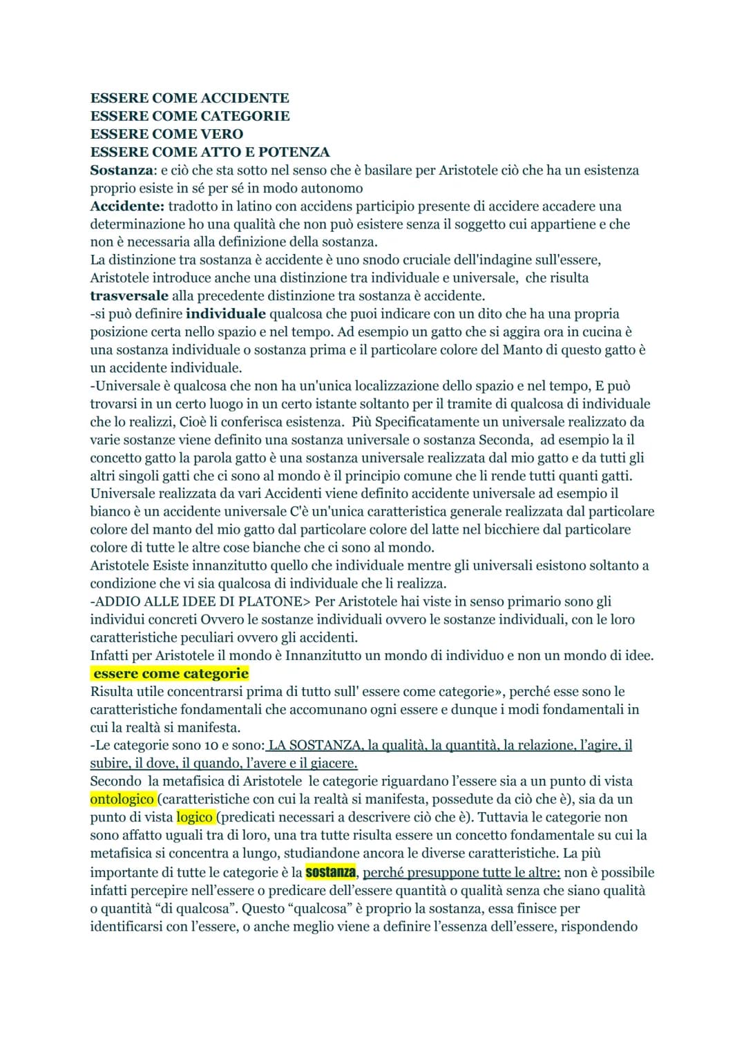 ARISTOTELE, RISCOPERTA DEL MONDO CONCRETO.
INTERROGATIVI FILOSOFICI
1. VALORE DELL'ESPERIENZA.
Aristotele, distintamente da PLATONE che dice