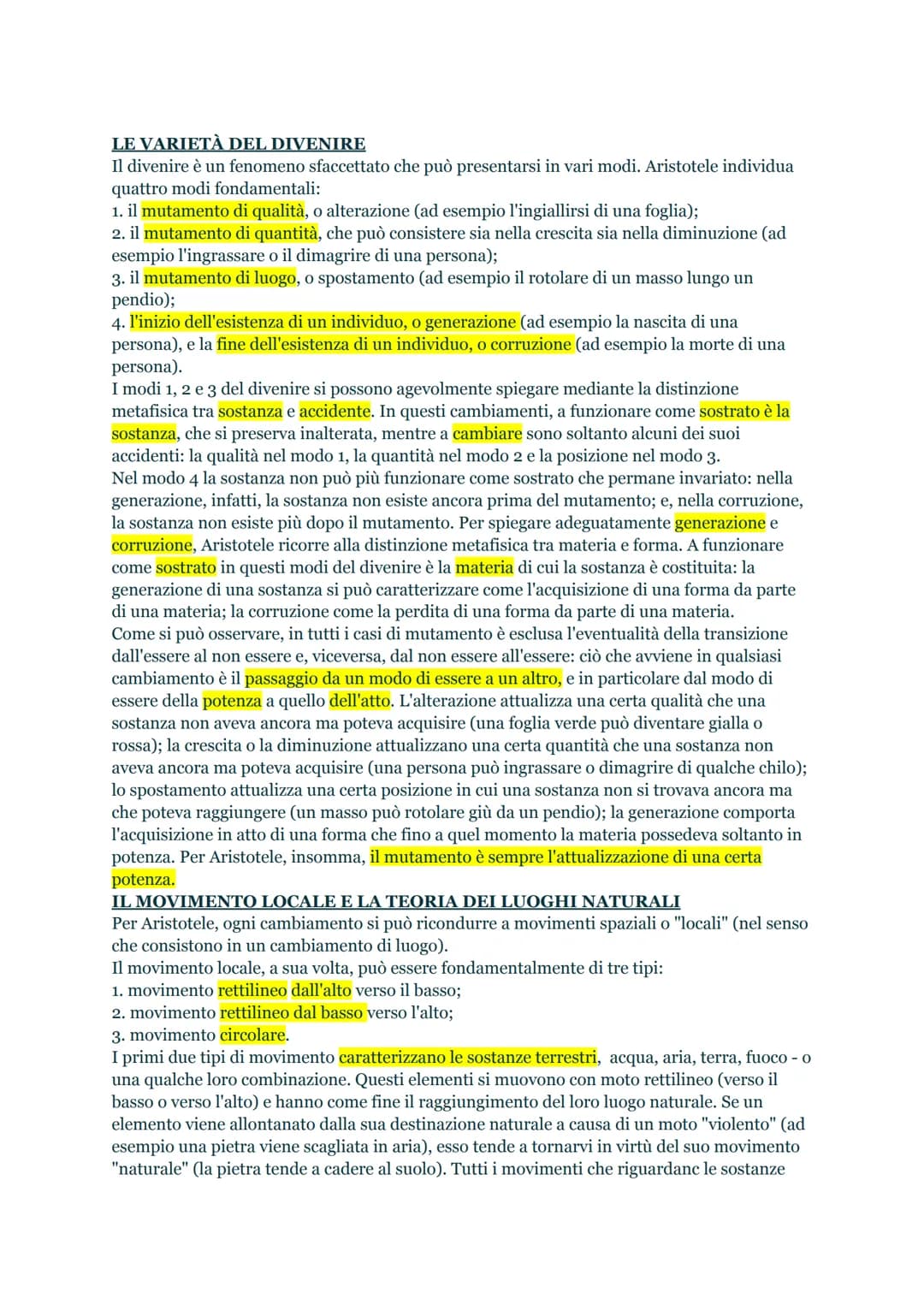 ARISTOTELE, RISCOPERTA DEL MONDO CONCRETO.
INTERROGATIVI FILOSOFICI
1. VALORE DELL'ESPERIENZA.
Aristotele, distintamente da PLATONE che dice