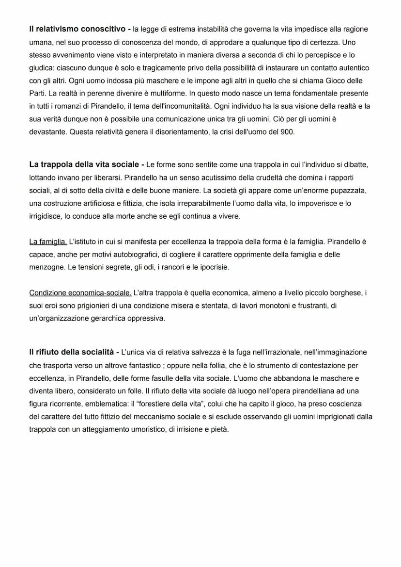 LUIGI PIRANDELLO
Pirandello è tra le voci più rappresentative del primo Novecento, di cui interpreta la crisi delle certezze
positivistiche.