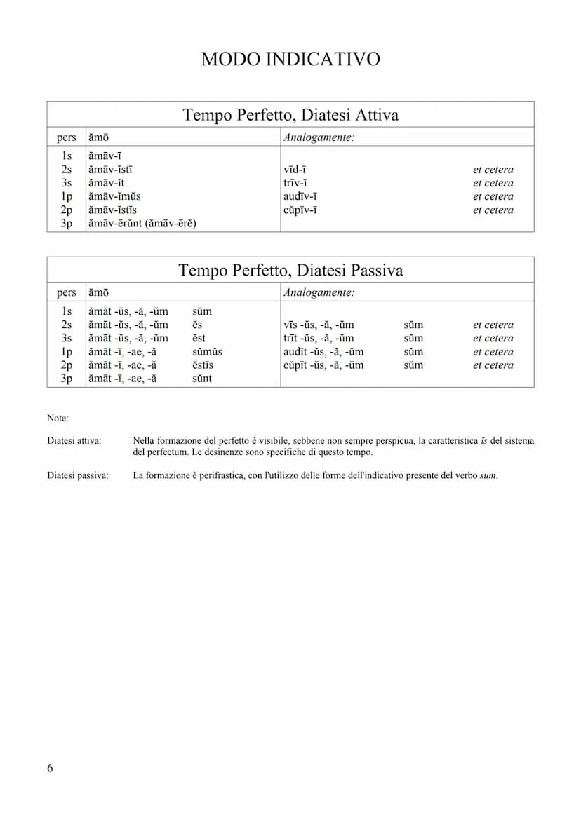 1
PROSPETTO DEI TEMPI VERBALI IN LATINO
CON NOTE DI GRAMMATICA STORICA
(VERBI REGOLARI ATTIVI E PASSIVI) Sistema dell'Infectum: Presente, Im