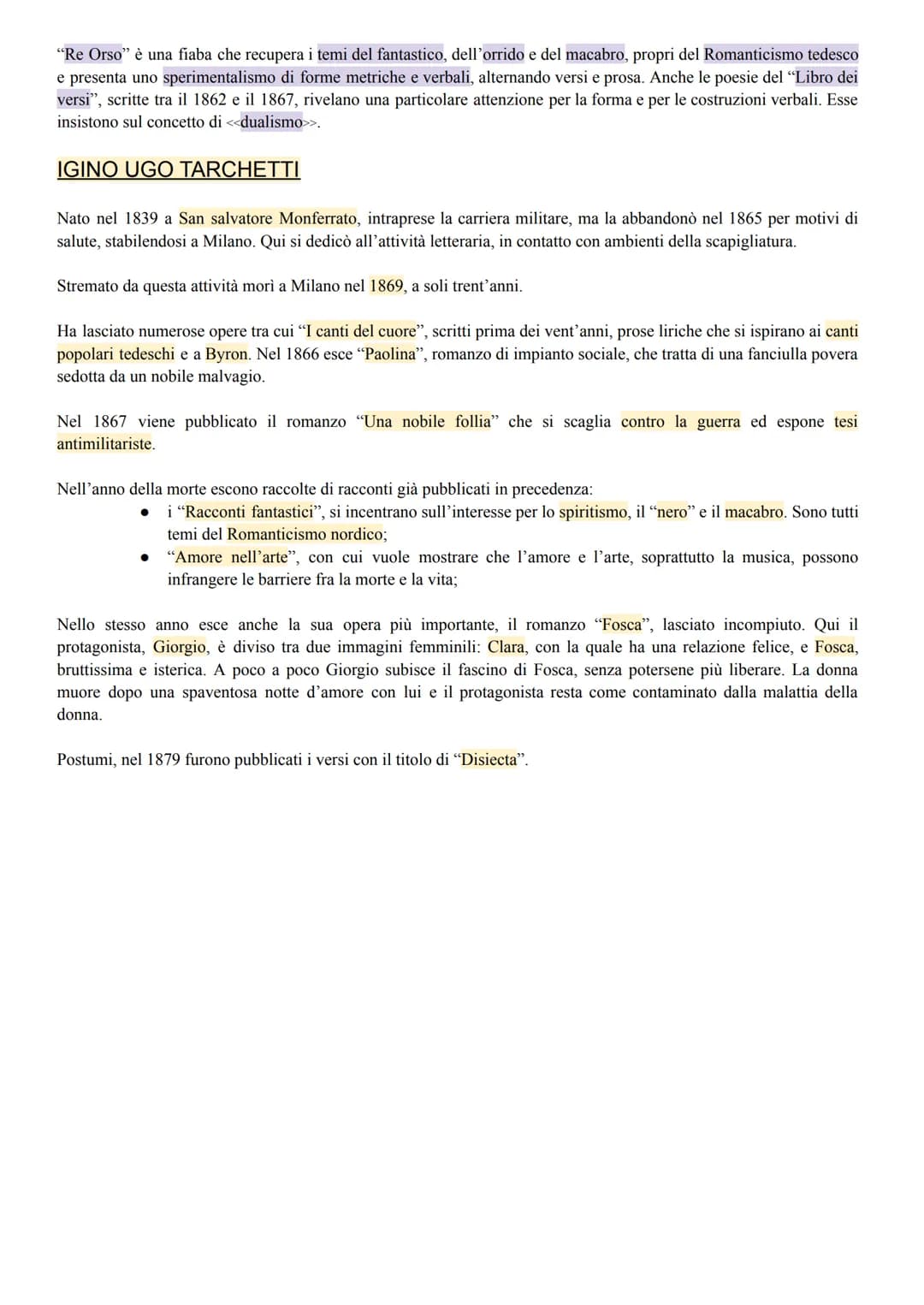 CAPITOLO 1 ---> da pag. 26 a pag. 41
La scapigliatura non è una scuola o un movimento organizzato ma, è un gruppo di scrittori che operano n