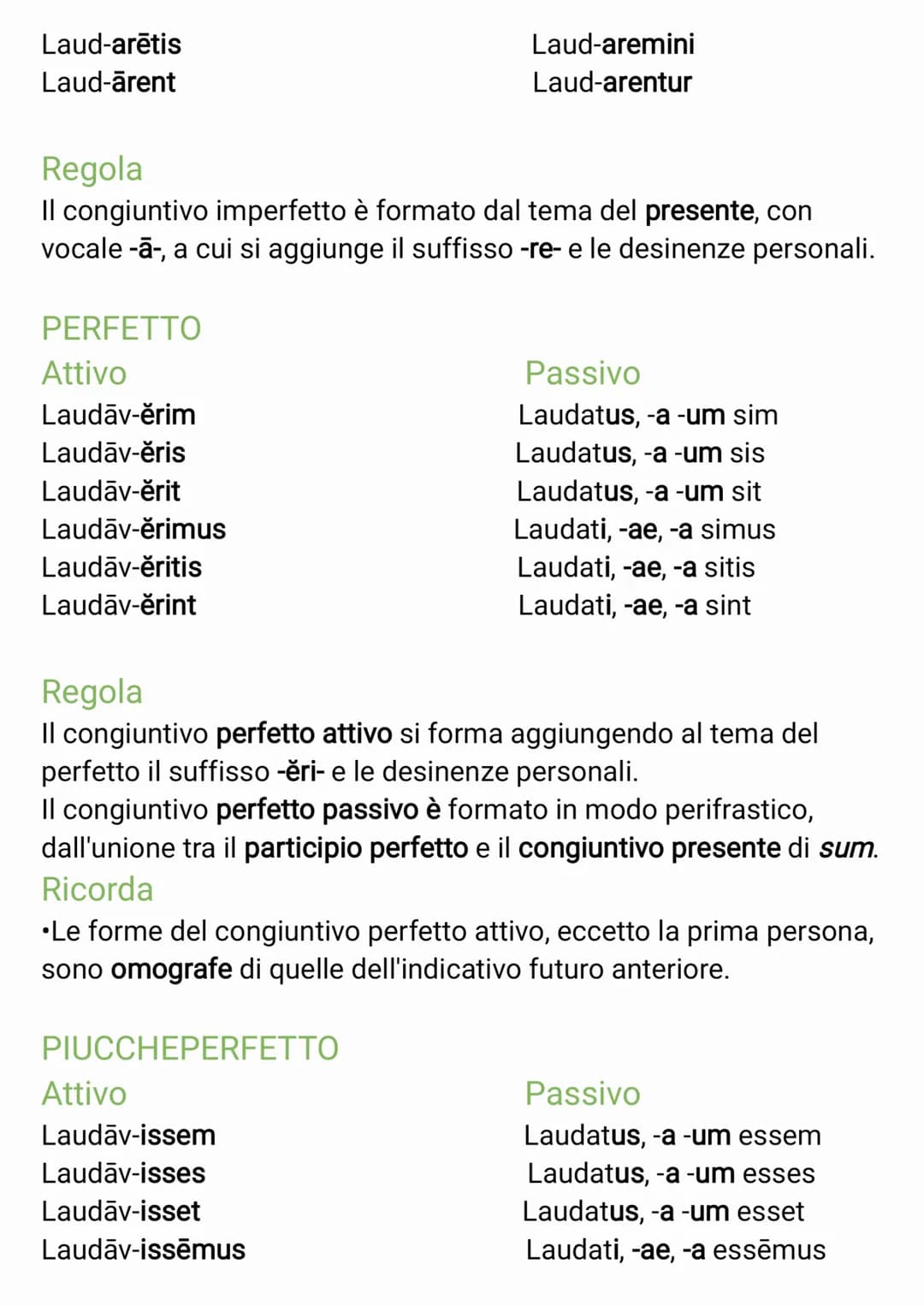 TABELLA VERBI PRIMA CONIUGAZIONE
INDICATIVO
PRESENTE
Attivo
Laud-o
Laud-as
Laud-at
Laud-āmus
Laud-ātis
Laud-ant
Regola
L'indicativo presente