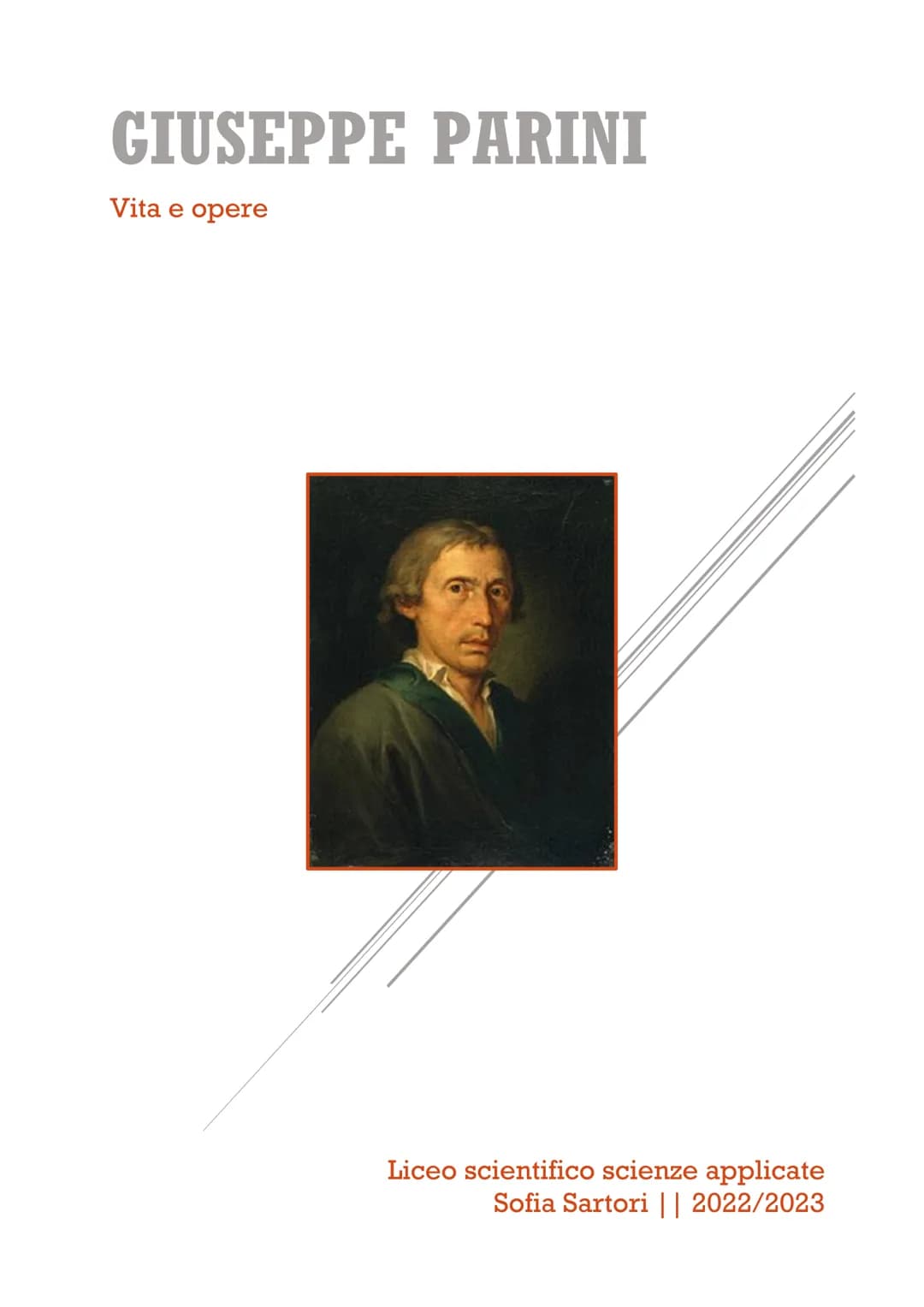GIUSEPPE PARINI
Vita e opere
Liceo scientifico scienze applicate
Sofia Sartori || 2022/2023 PARINI
Parini nasce nel 1729 in provincia di Lec