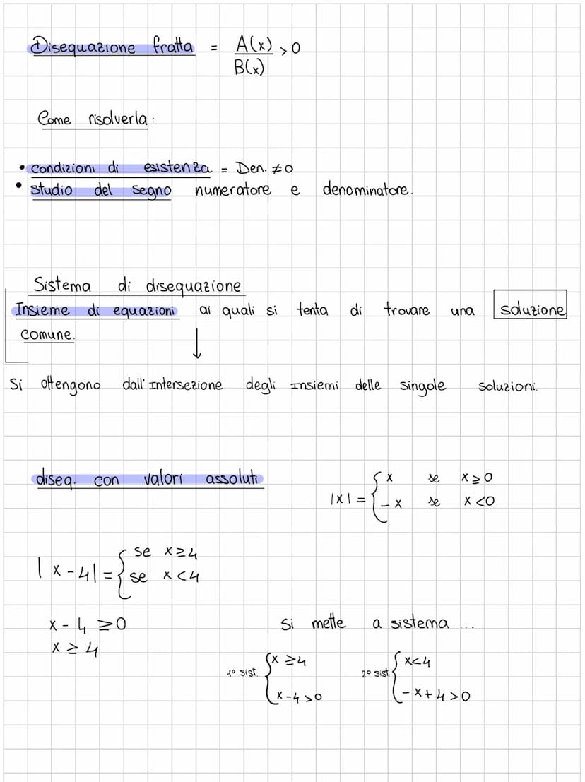 Disequazioni
una disequazione ē una disuguaglianza In
letterali per
Grado è di P(x)
=
Può essere:
O numerica: Se
cui
le quali cerchiamo I va