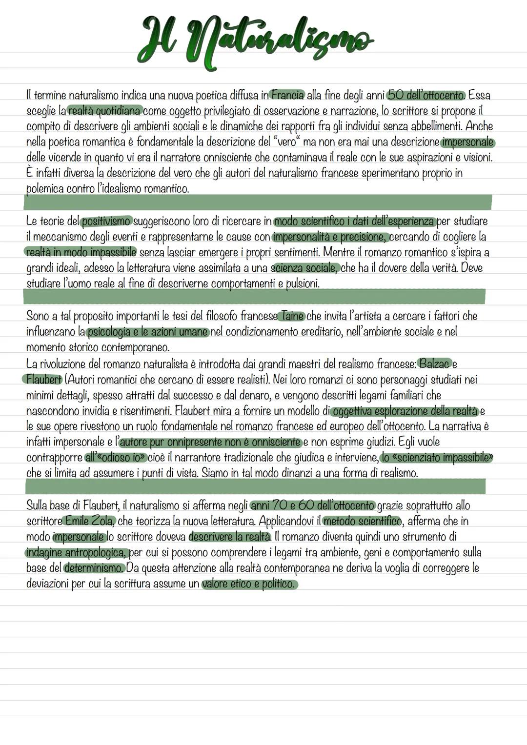Hl Naturalismo
Il termine naturalismo indica una nuova poetica diffusa in Francia alla fine degli anni 50 dell'ottocento. Essa
sceglie la re