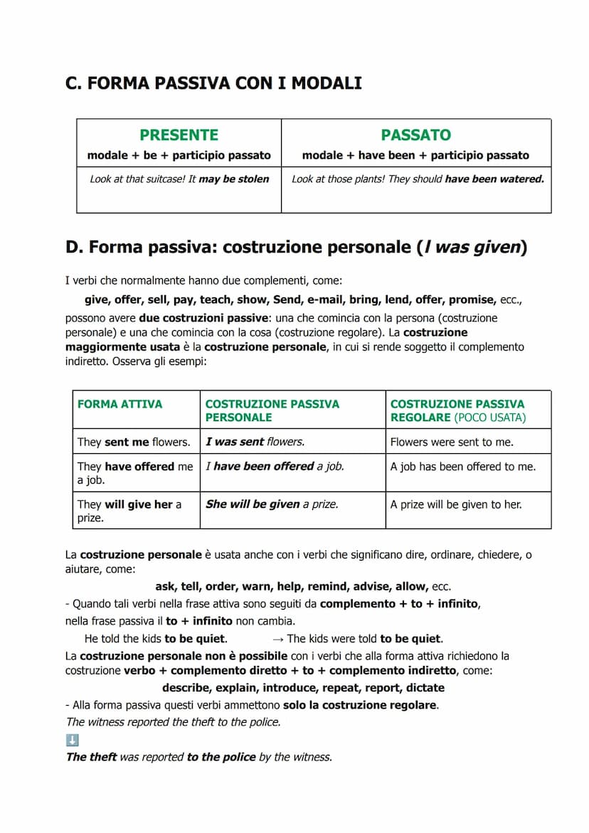 ●
●
●
A. Forma passiva: present simple e past simple
Forma passiva: be + participio passato del verbo principale (+by+ agente)
●
La forma pa
