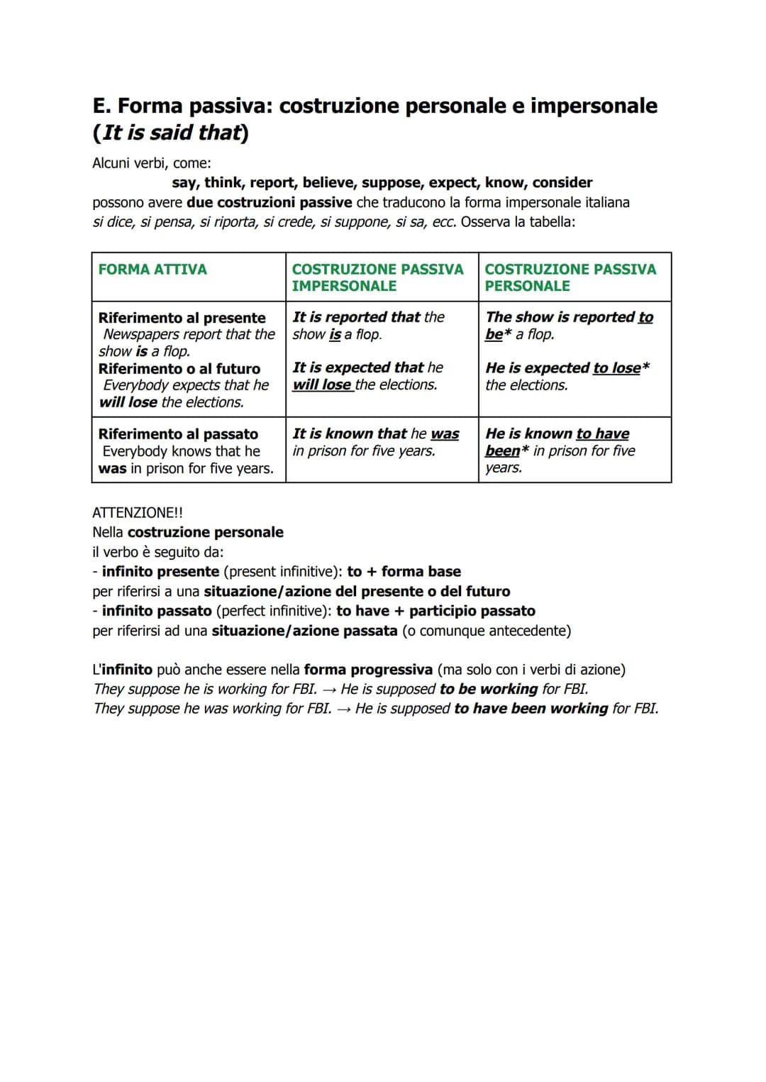 ●
●
●
A. Forma passiva: present simple e past simple
Forma passiva: be + participio passato del verbo principale (+by+ agente)
●
La forma pa