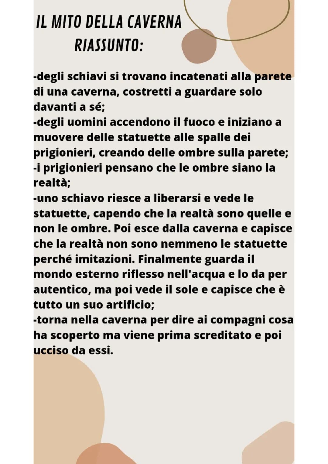 Mito della caverna - spiegazione e riassunto