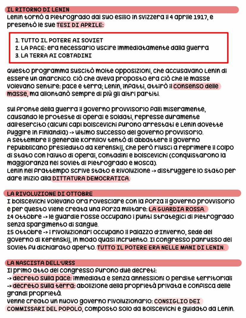 La Rivoluzione Russa
Durante tutto l'Ottocento in Russia prevalse ancora il conservatorismo
politico e sociale ed il potere autocratico dell