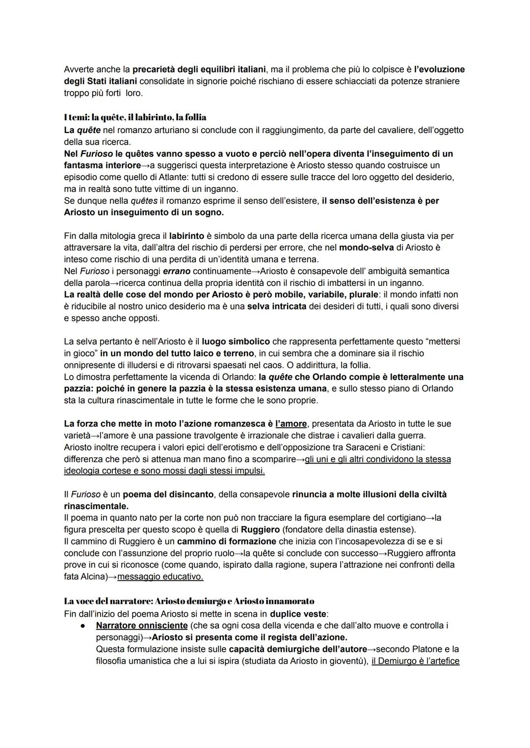 Introduzione
Ariosto, insieme a Machiavelli, è uno dei principali scrittori rappresentativi del Rinascimento
italiano: un'incarnazione più g