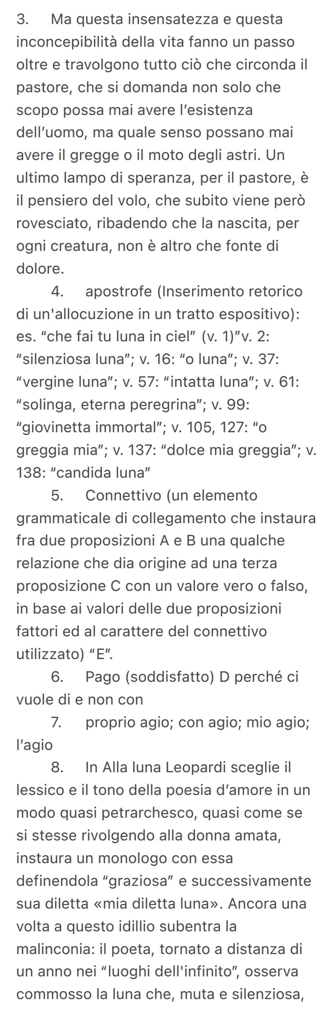 Canto notturno
Canto notturno di un pastore errante
dell'Asia
Leopardi si pone domande esistenziali a
cui non riceve risposta.
Gli risponder