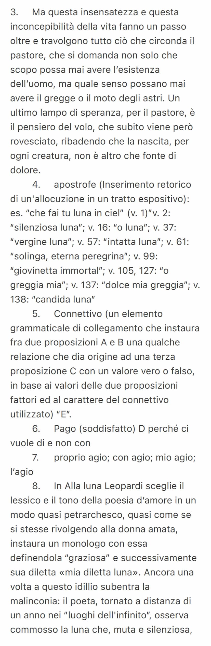 Canto notturno
Canto notturno di un pastore errante
dell'Asia
Leopardi si pone domande esistenziali a
cui non riceve risposta.
Gli risponder