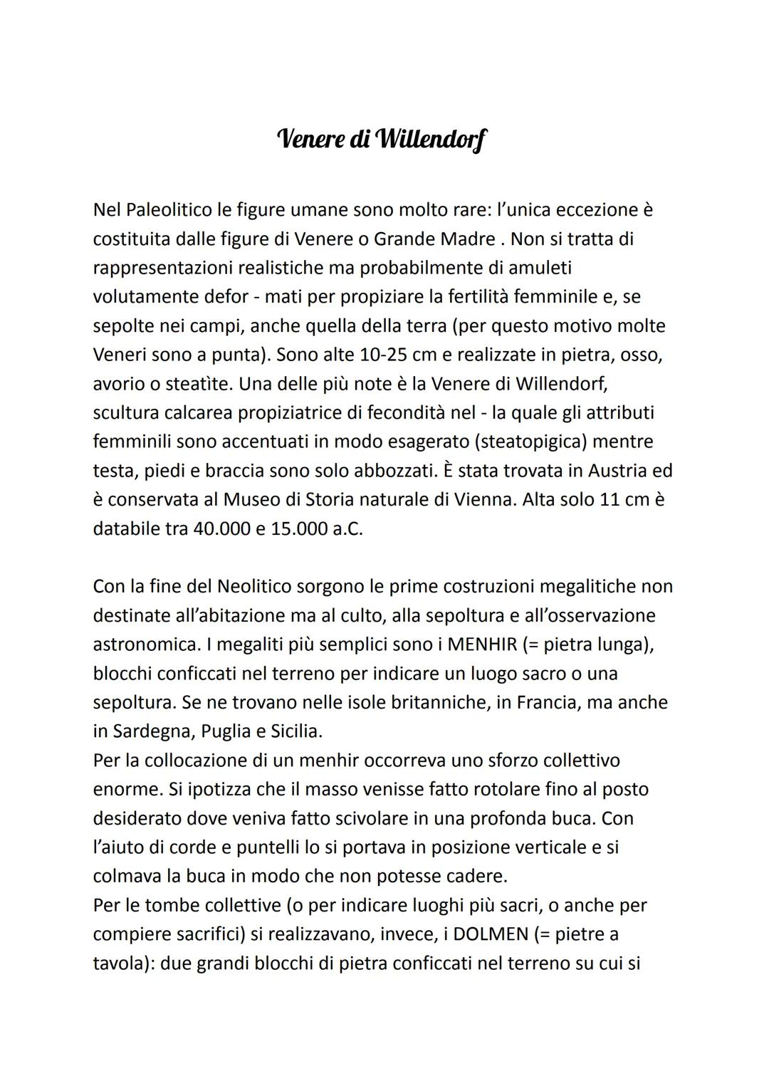 La preistoria
La Preistoria, termine che significa "prima della storia", va dalla
comparsa dell'uomo sulla terra, 4,5 milioni di anni fa, al