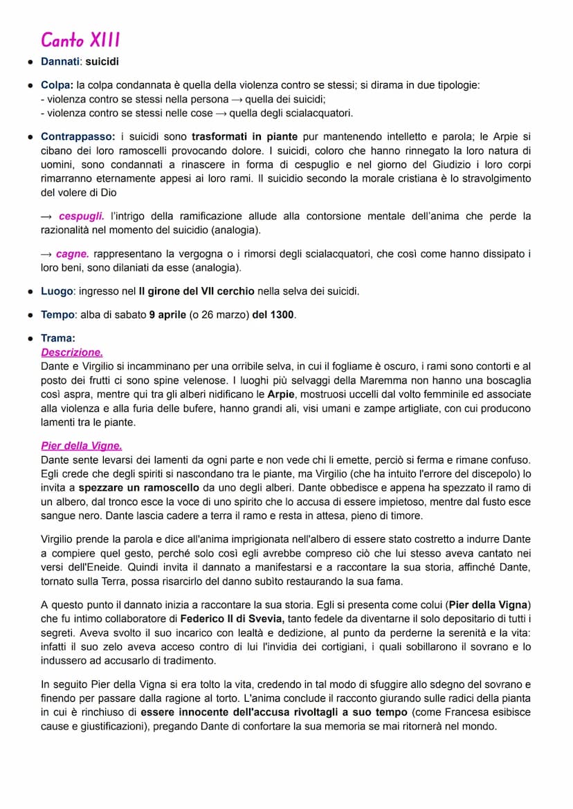 INFERNO
Canto X
Dannati: eretici
. Colpa: nel canto è punita l'eresia, che viene intesa come una dottrina contraria a quella che è la verità