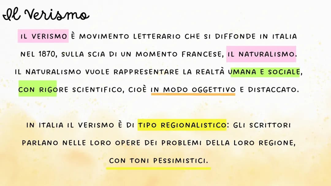 Il Verismo e Giovanni Verga