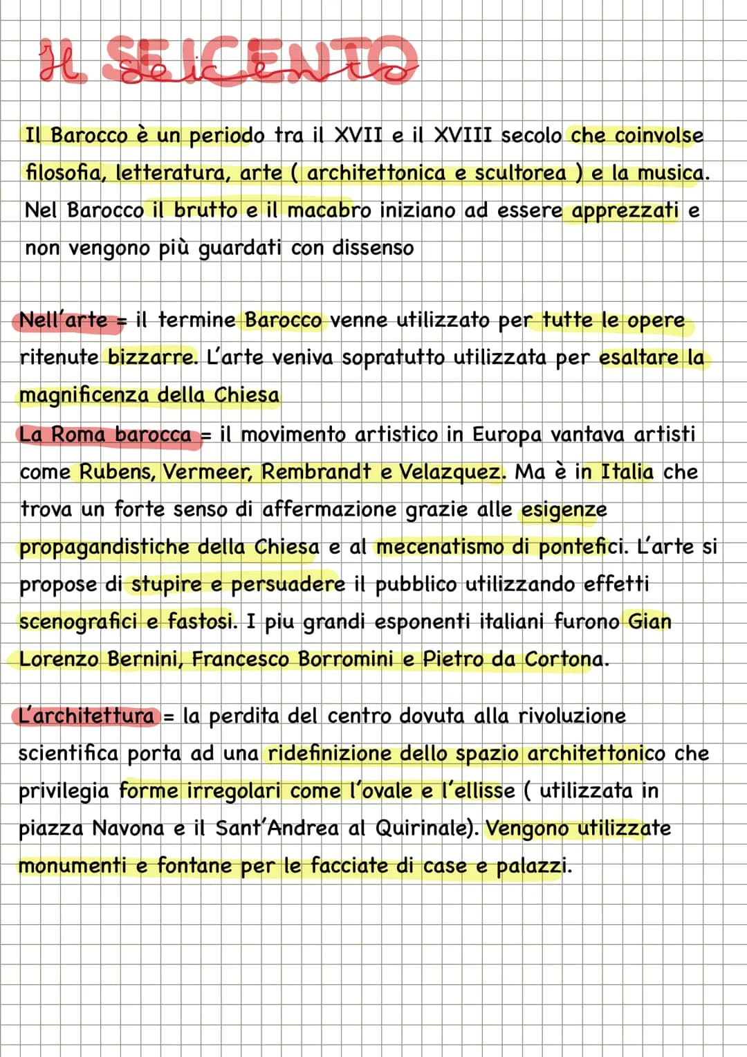 IL SEICENTO
Il Barocco è un periodo tra il XVII e il XVIII secolo che coinvolse
filosofia, letteratura, arte ( architettonica e scultorea ) 