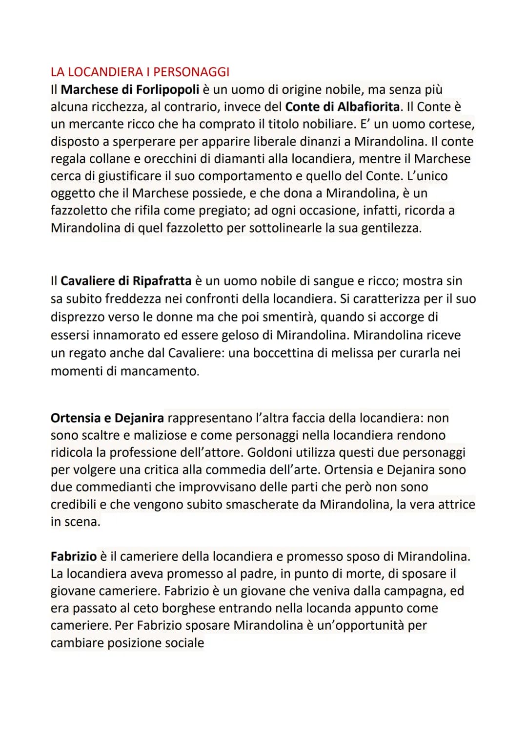 La locandiera
La locandiera è una commedia teatrale in tre atti scritta da Carlo Goldoni
nel 1752 ed è ambientata nella Firenze del Settecen