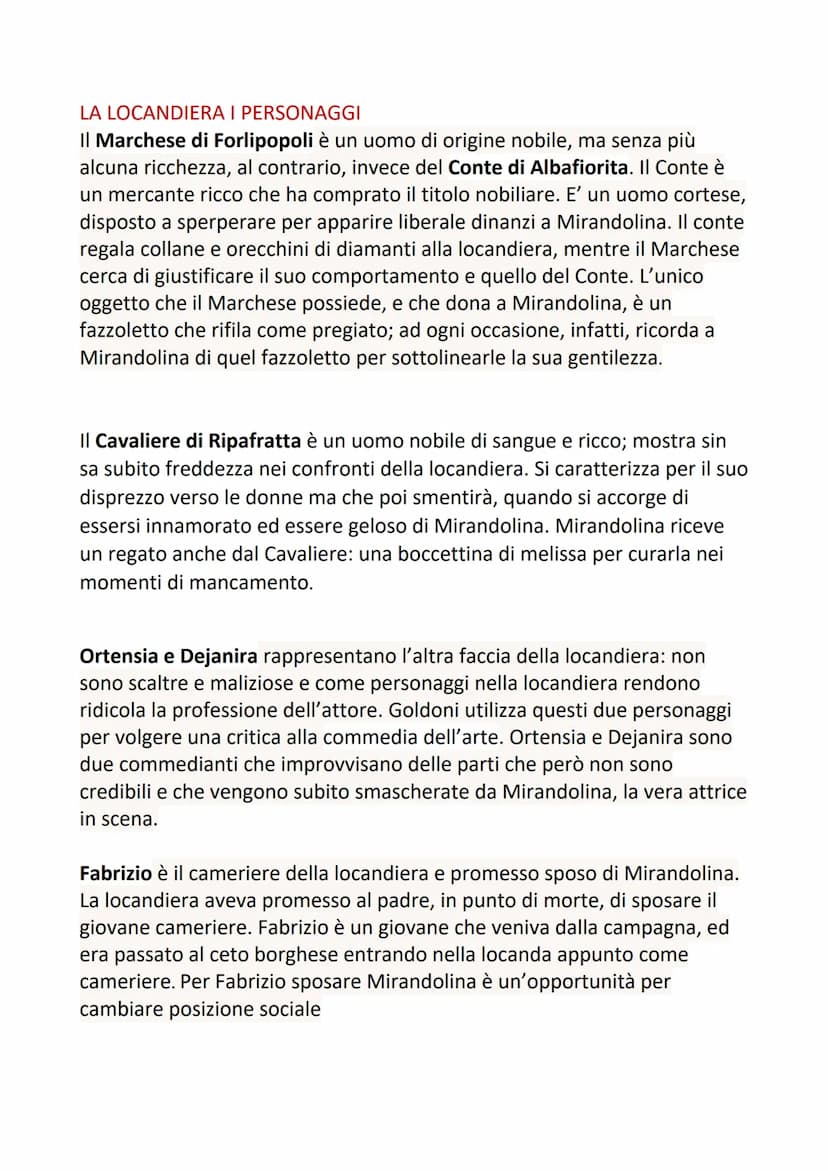 La locandiera
La locandiera è una commedia teatrale in tre atti scritta da Carlo Goldoni
nel 1752 ed è ambientata nella Firenze del Settecen