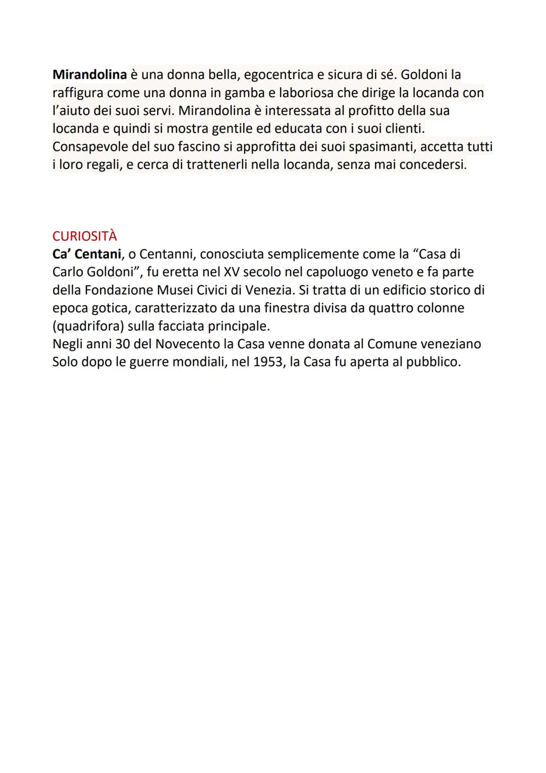 La locandiera
La locandiera è una commedia teatrale in tre atti scritta da Carlo Goldoni
nel 1752 ed è ambientata nella Firenze del Settecen