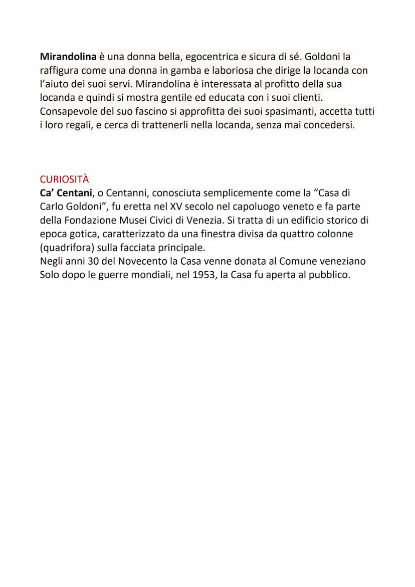 La locandiera
La locandiera è una commedia teatrale in tre atti scritta da Carlo Goldoni
nel 1752 ed è ambientata nella Firenze del Settecen