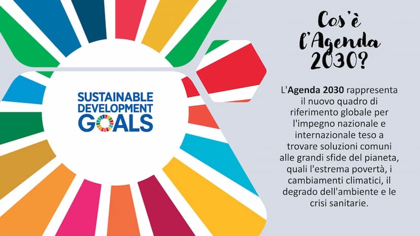X
8
Agenda
2030
Wo
ợ SUSTAINABLE
DEVELOPMENT
GOALS
Cos'è
l'Agenda
2030?
L'Agenda 2030 rappresenta
il nuovo quadro di
riferimento globale per