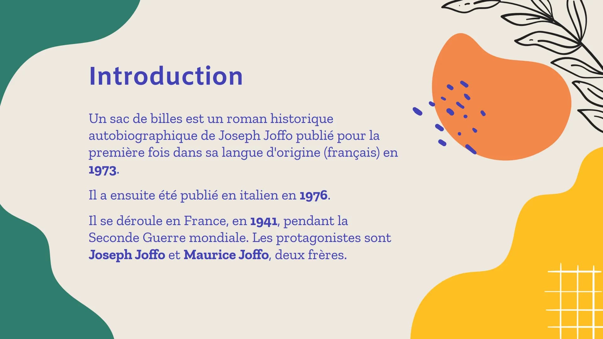 UN SAC DE
billes
Luce Joan Ruffato 3ªE 01
Index
Introduction
Les informations
essentielles sur ce livre
02
04
L'auteur
La vie de l'auteur et