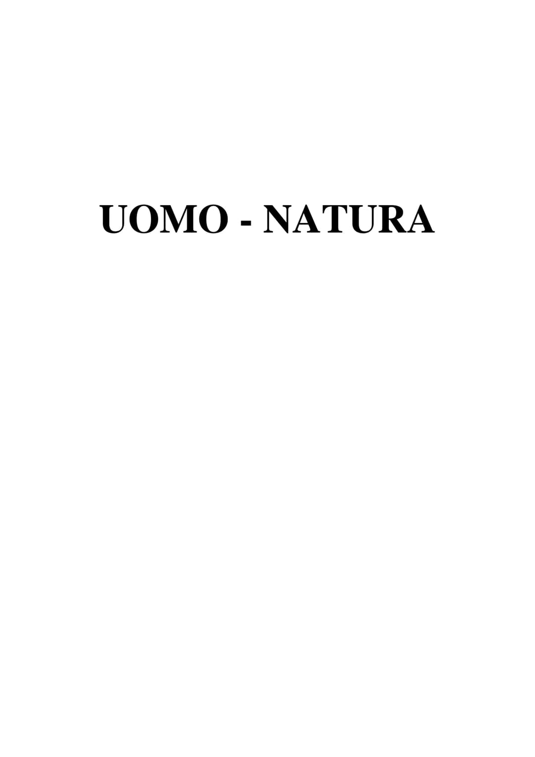 Nucleo Uomo-Natura per esame di maturità 