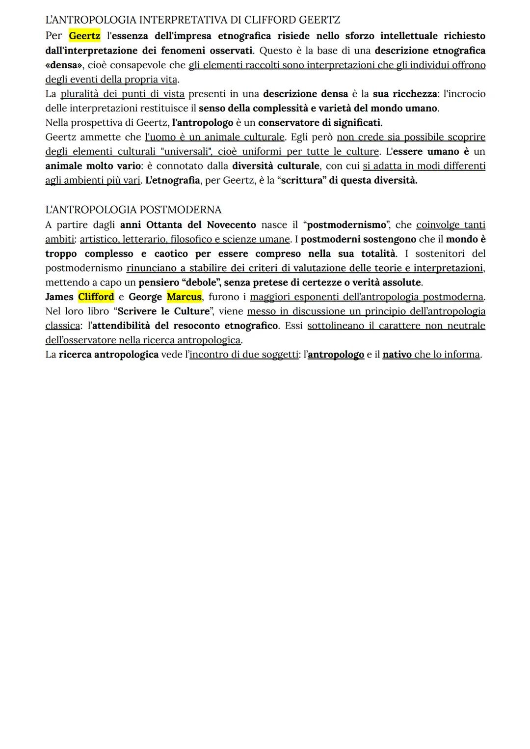 L'ANTROPOLOGIA NEL SECONDO NOVECENTO
IL NEOEVOLUZIONISMO
Nella seconda metà del Novecento il panorama dell'antropologia si presenta vario e 