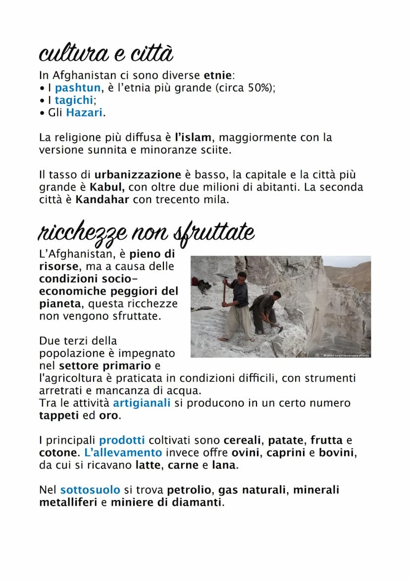 Afghanistan
confini
L'Afghanistan confina:
• a ovest con l'Iran;
• Nord-ovest con
Uzbekistan e Tagikistan;
• A nord-ovest con la Cina;
• A e