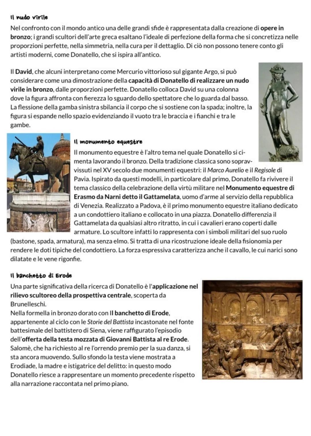 # Donatello

Donato di Niccolò di Betto Bardi, detto Donatello, nasce a Firenze nel 1386 da un cardatore di lana. Tra
il 1402 e il 1404 si c