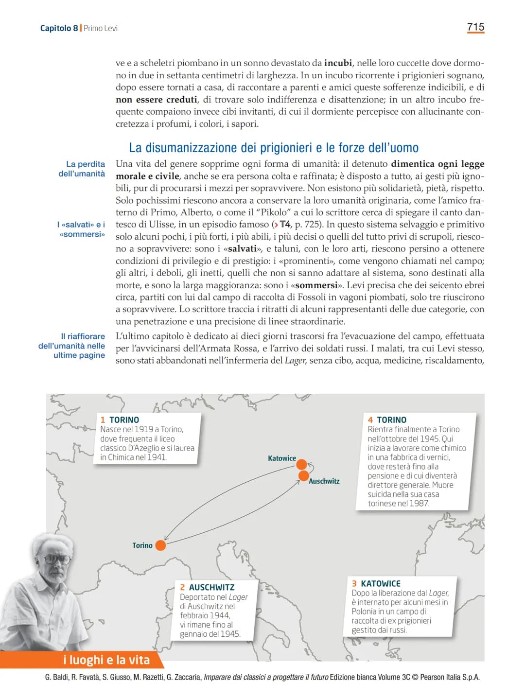 710
TRACKER
DAL SECONDO DOPOGUERRA A OGGI
CAPITOLO 8
Primo
Levi
Le testimonianze del Lager
A lungo Primo Levi fu considerato solo come un
no