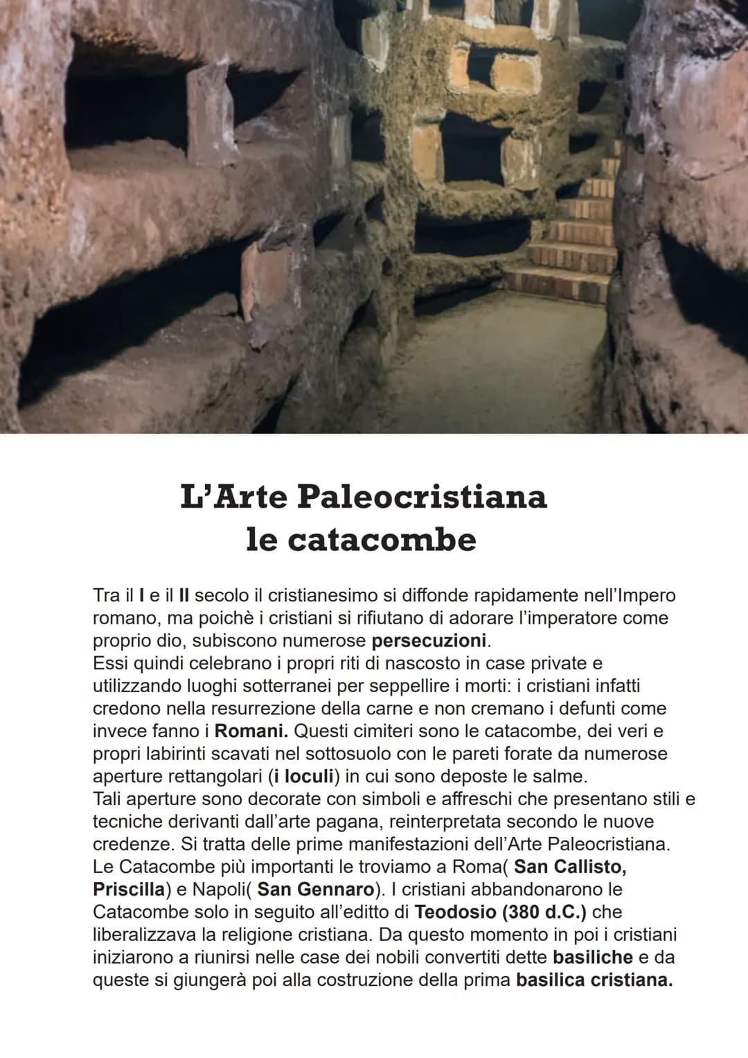 eLucchesi toGrafie
L'Arte Paleocristiana e
Bizantina
ARTE PALEOCRISTIANA: si riferisce alla produzione artistica che fiorì tra il
I e il VI 