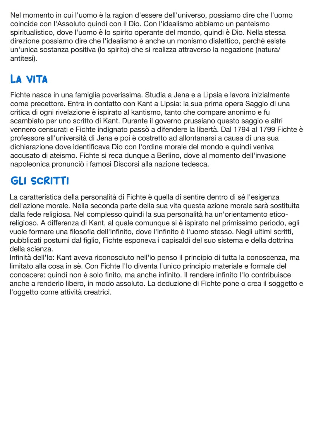 Johann Goutier Fichte
Critici immediati di Kant e dibattito sulla cosa in sè: Prima di Fichte, fondatore vero e
proprio dell'idealismo, ci s