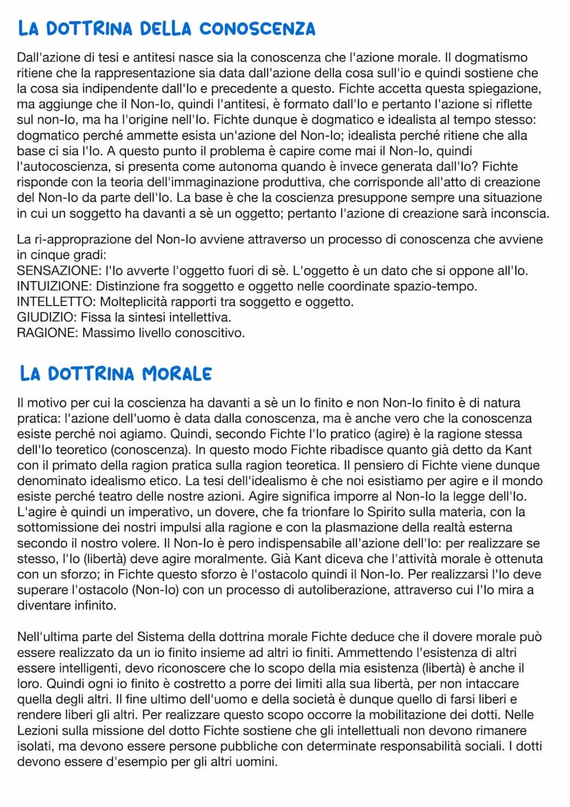 Johann Goutier Fichte
Critici immediati di Kant e dibattito sulla cosa in sè: Prima di Fichte, fondatore vero e
proprio dell'idealismo, ci s