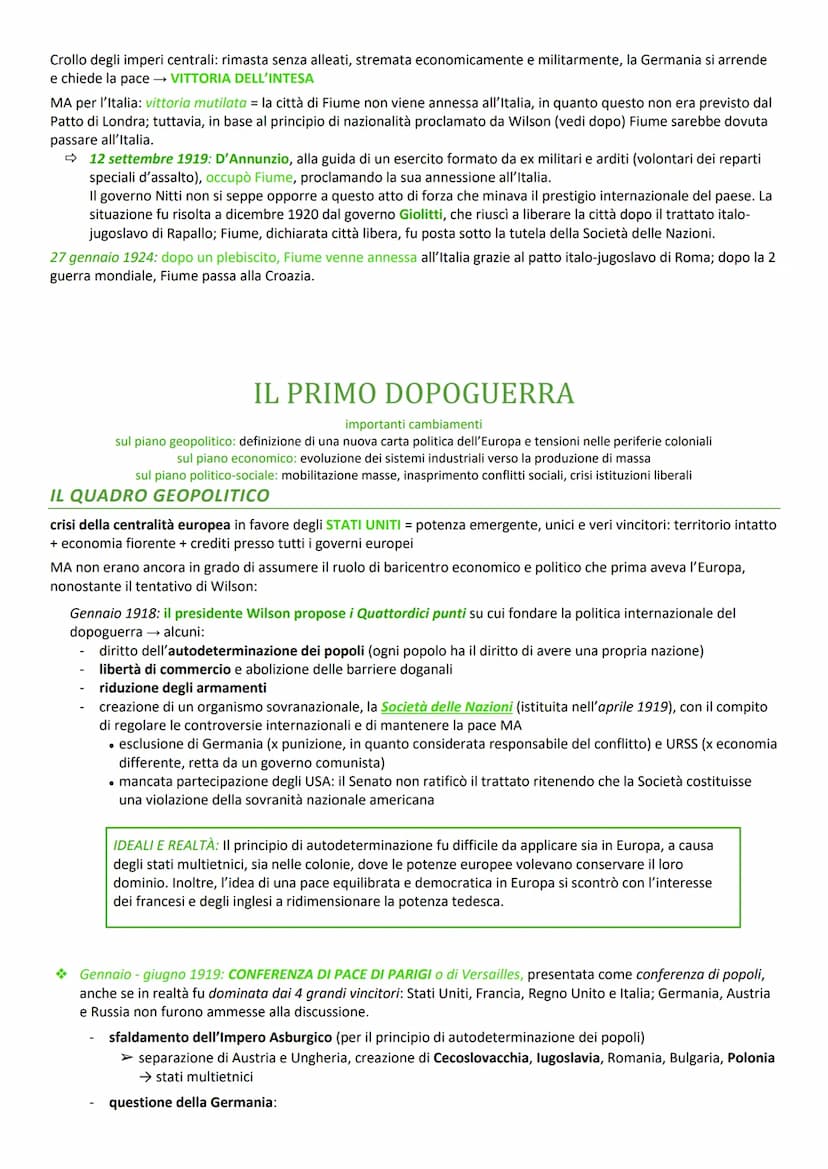 LA PRIMA GUERRA MONDIALE
detta anche "Grande guerra" per la lunghezza e la distruttività
(estate 1914-autunno 1918)
Evento scatentante: assa