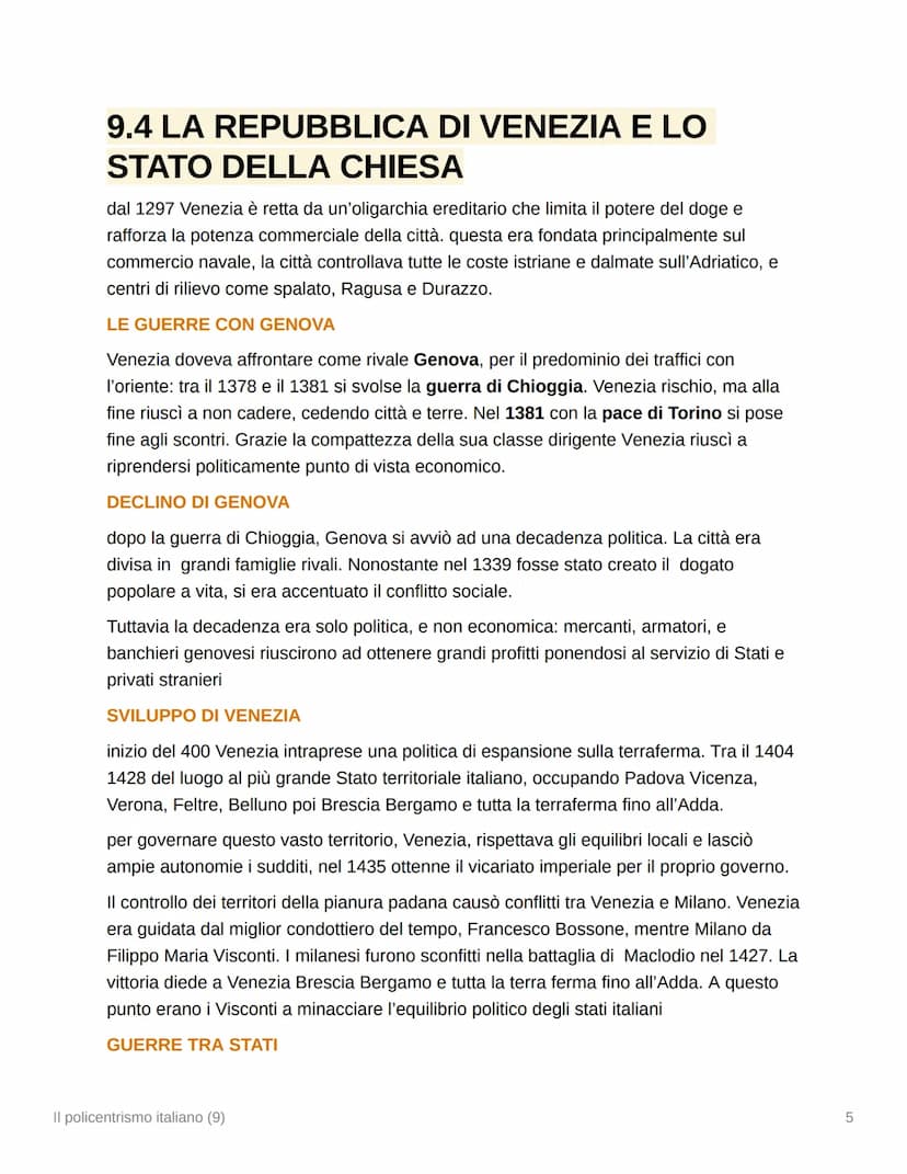 JHELET
nun
Il policentrismo italiano (9)
9.1 La trasformazione dei comuni: Signorie
e principati
Il policentrismo italiano (9)
tra la fine d