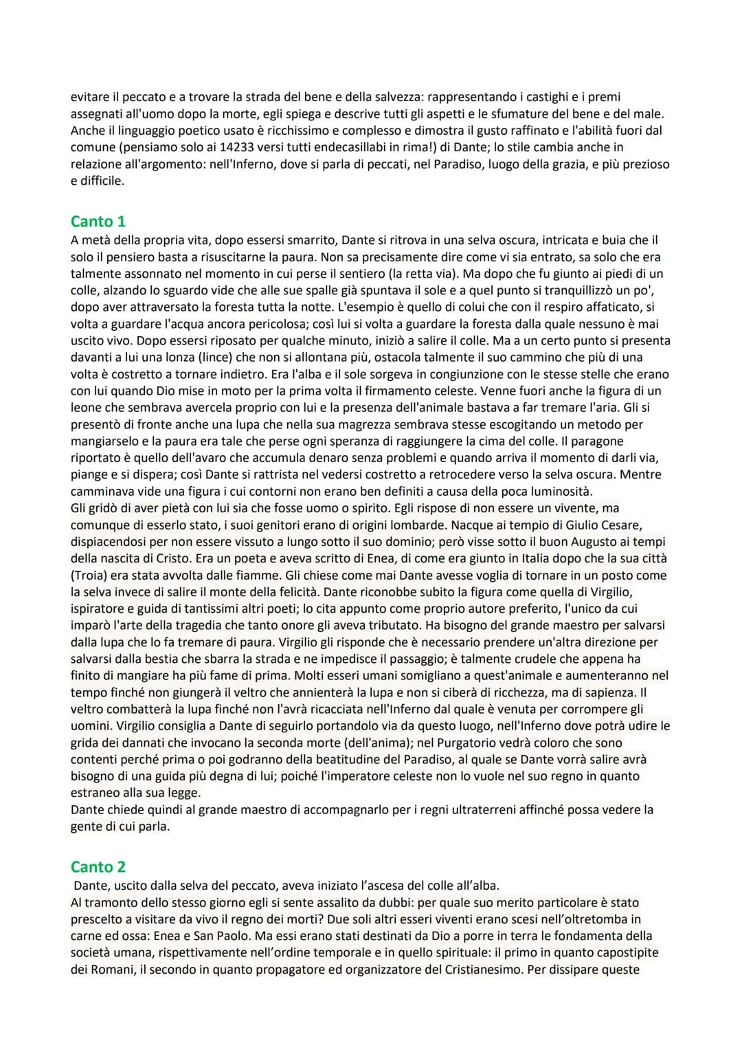Divina Commedia
Introduzione e Generalità
Riassunto:
Il poema all'inizio si intitolava Commedia ma già Boccaccio lo definì Divina Commedia. 