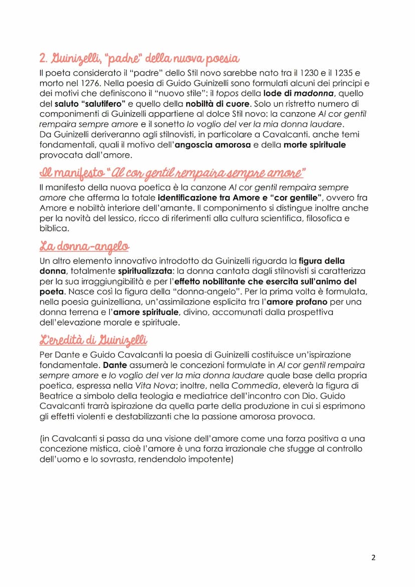 il dolce stil novo
1. i temi, lo stile e i protagonisti
Nella seconda metà del 200 nasce un'esperienza poetica chiamata dagli studiosi
Stil 