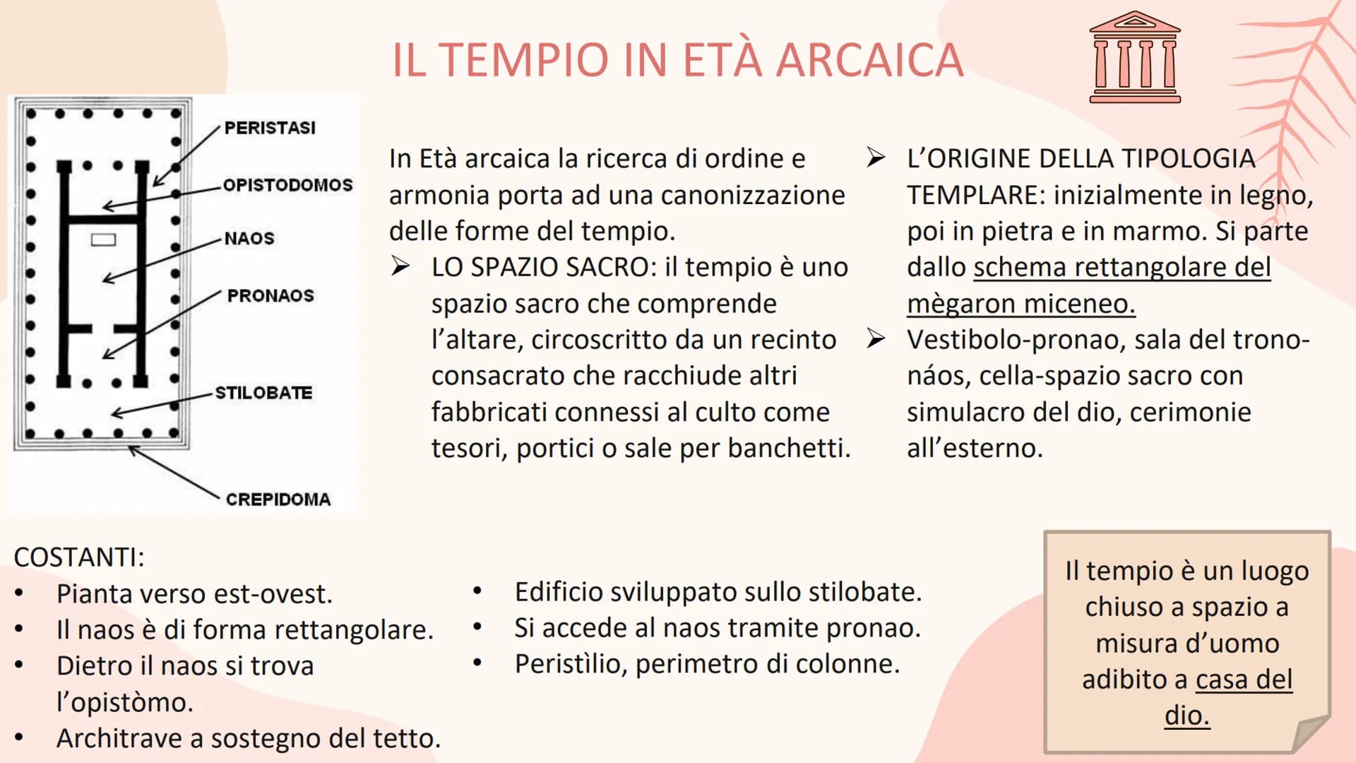 L'ARTE GRECA
ED ELLENISTICA
<< Le più alte forme del bello sono
l'ordine e la simmetria e il
definito>>.
Aristotele, Metafisica Ms
Stile
geo