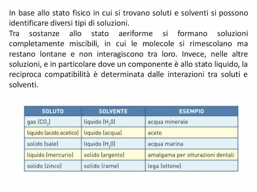 LE SOLUZIONI Le soluzioni sono miscugli omogenei i cui
costituenti conservano le loro proprietà.
• Nelle soluzioni il solvente è il componen