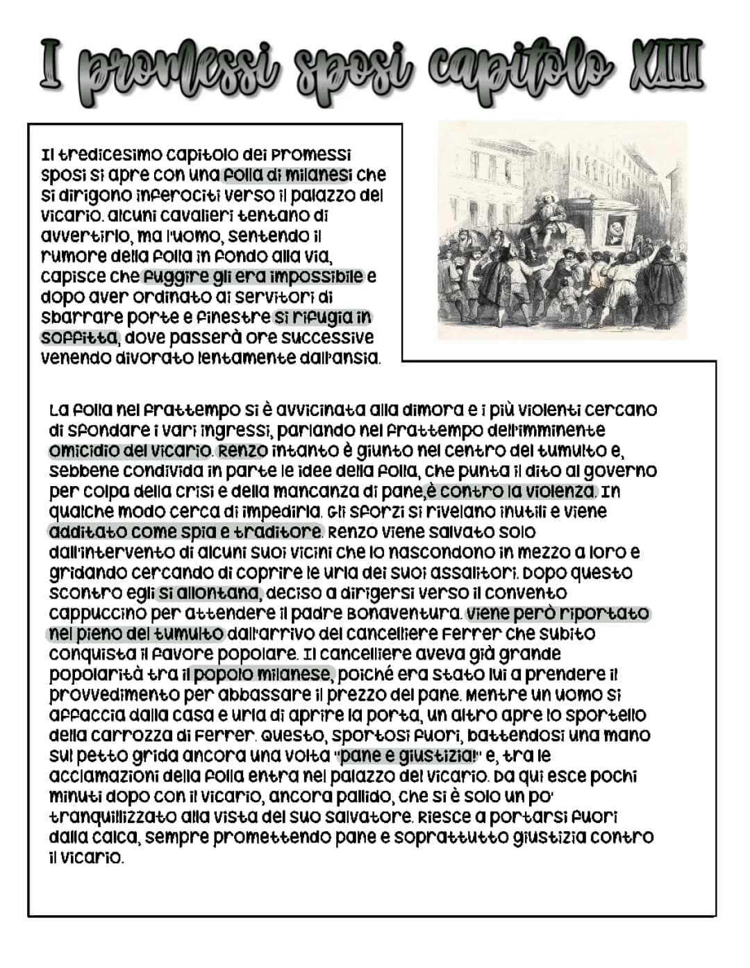 Riassunto 13ª e 14ª capitolo de “I promessi sposi”