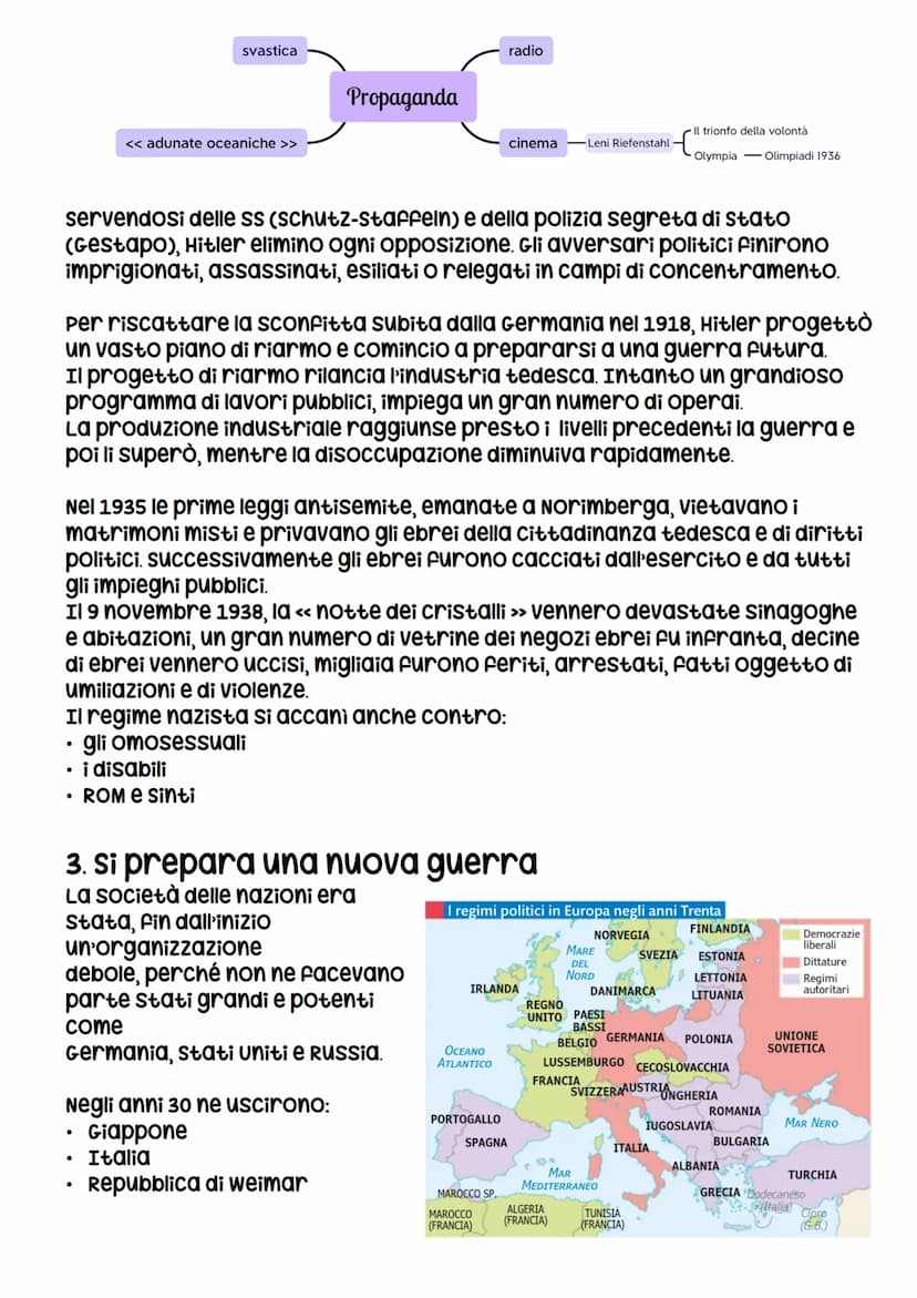 Il nazismo
1. La debole repubblica di weimar e l'ascesa di Hitler
Dopo la prima guerra mondiale la Germania divenne una repubblica
democrati