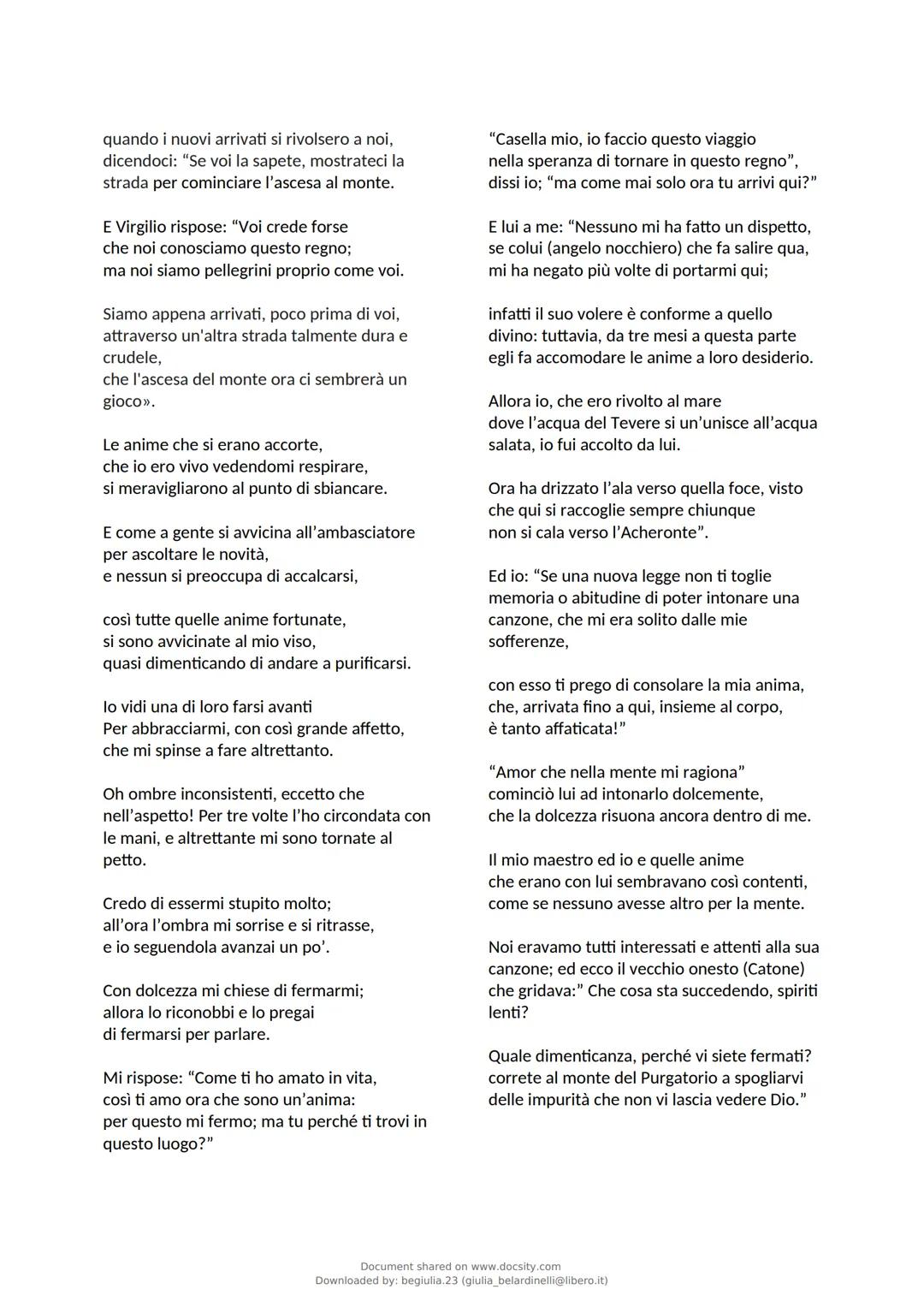 PURGATORIO CANTO II
Si è fatto giorno, il sole giunge sull'orizzonte
il cui meridiano sovrasta
Gerusalemme col suo punto più alto (zenit);
e