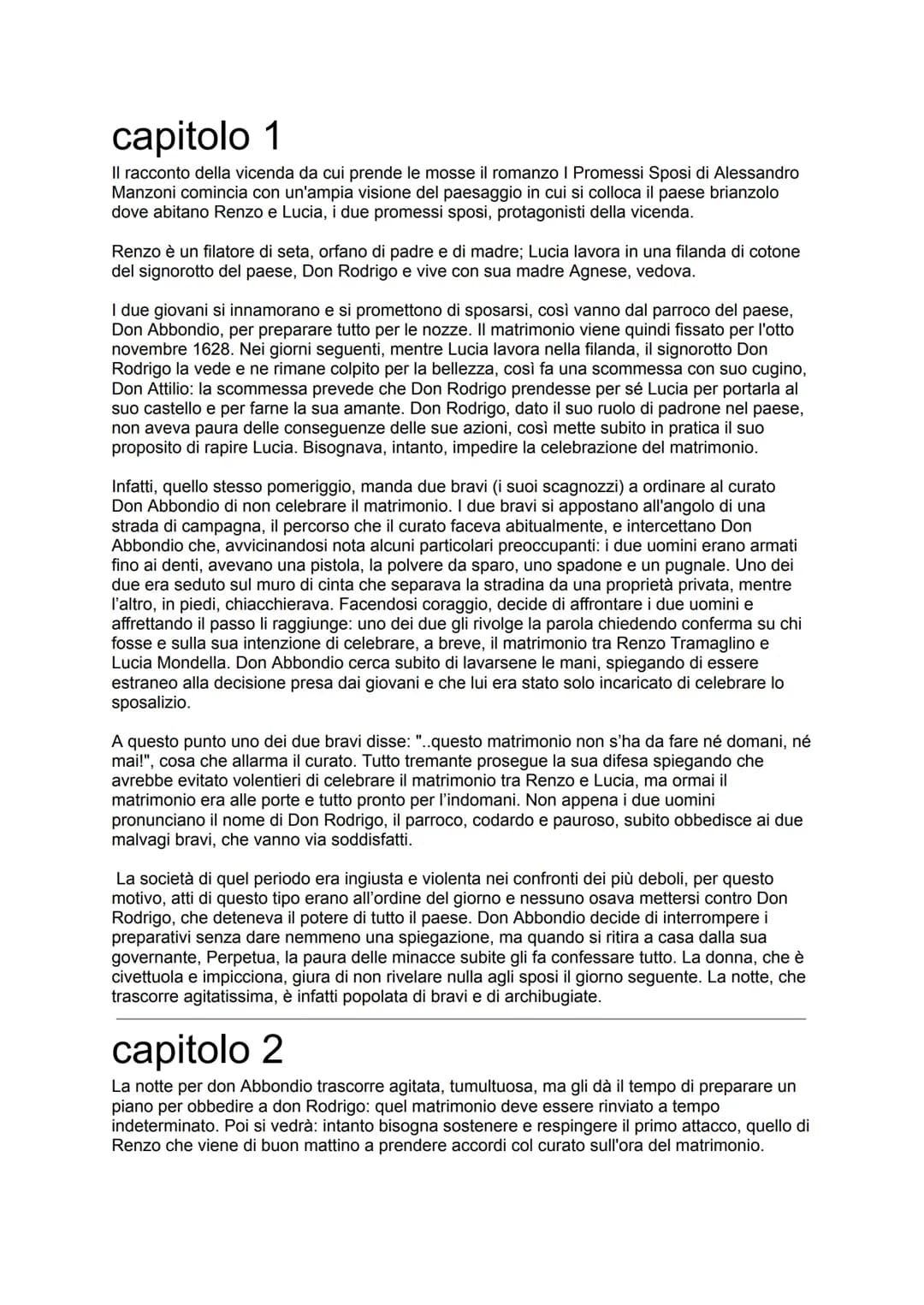 riassunti dei “promessi sposi”