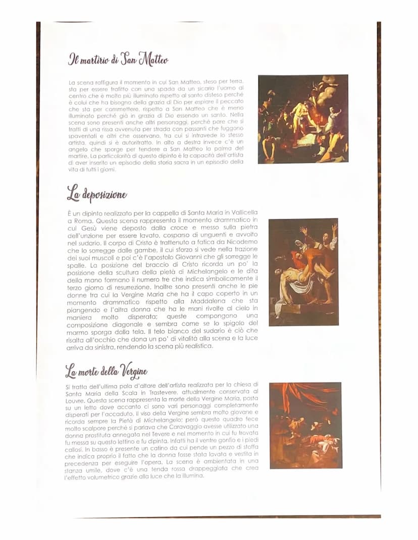 Caravaggio
Caravaggio è uno dei più grandi artisti di questo periodo e dà il via al realismo/naturalismo.
Rappresenta scene sacre con person