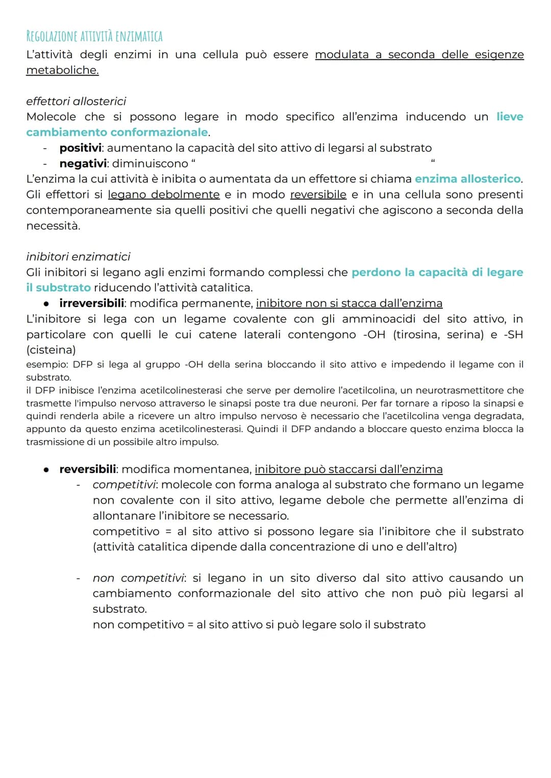 gli enzimi
CHE COSA SONO?
Gli enzimi sono una classe di proteine* altamente specializzate e importanti nel
metabolismo cellulare per la loro