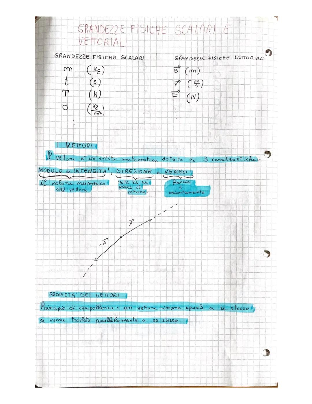 I Vettori in Fisica per Prima Superiore: Definizione, Somma e Differenza