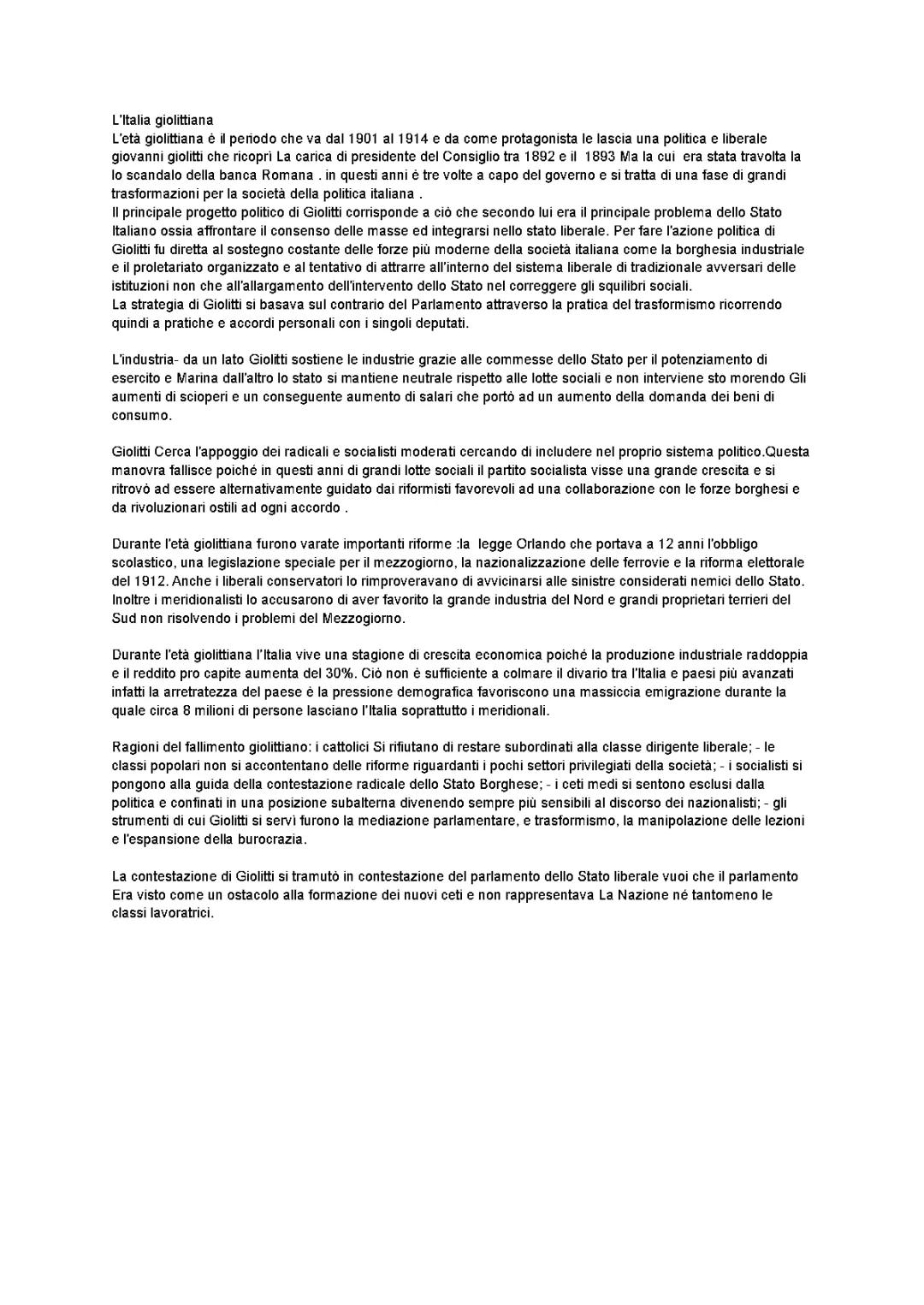 l'Italia Giolittiana 