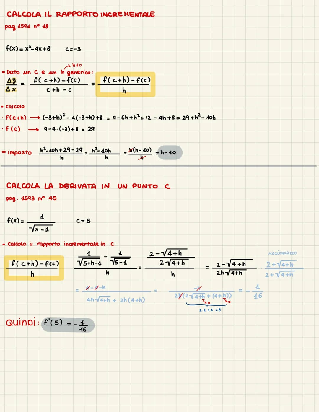 Date :
o una FUNZIONE qualunque
o TANGENTE in un punto
e il mumero:
Ay
Ax
=
DERIVATE
RAPPORTO INCREHENTALE
Relativo al punto Xo e all'increm